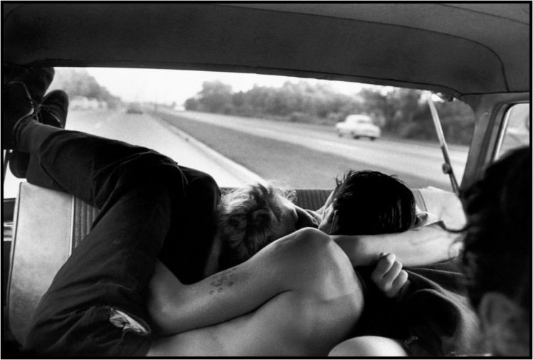 Couple-Necking-In-The-Backseat-After-A-Day-In-The-Country-New-York-1959-by-Bruce-Davidson-C30614
