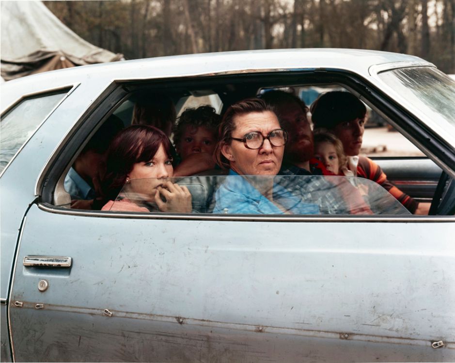 Family in a Car in Tent City, Outside of Houston, Texas, January Joel Sternfeld