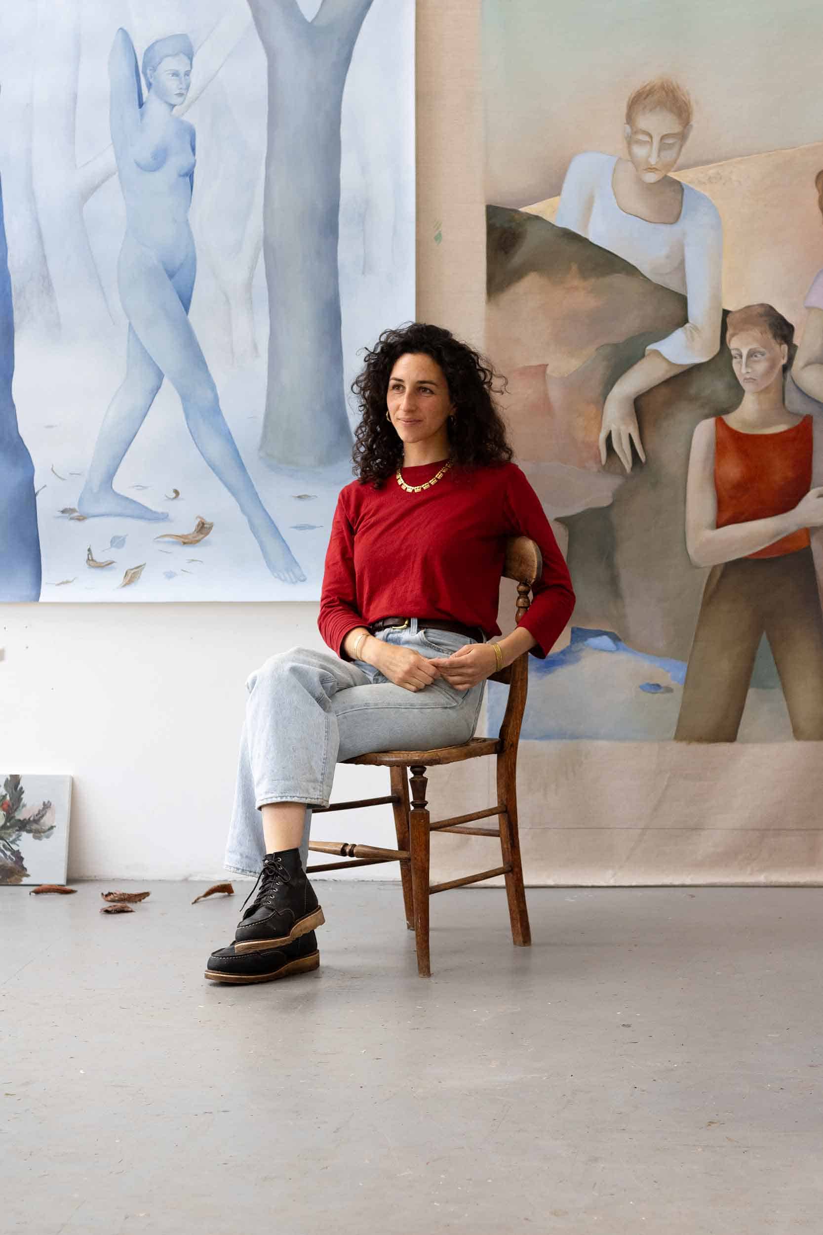 Raphael Barratt in her Studio