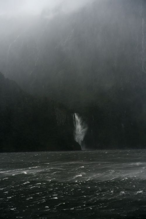 A Sudden Squall, The Stirling Falls, Milford Sound, New Zealand, Autumn Jem Southam