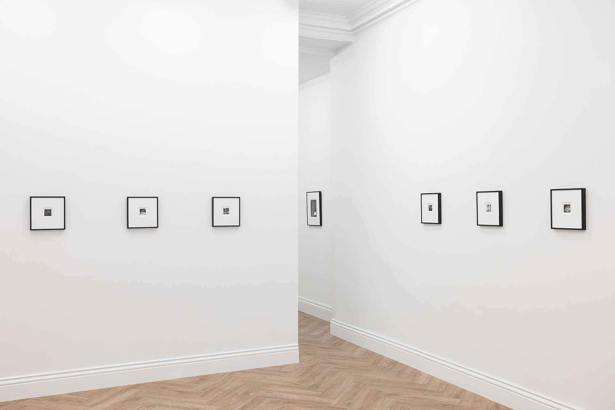 The view of the gallery space at Huxley-Parlour Gallery's exhibition of Dora Maar's photography at 45 Maddox Street, W1S 2PE.