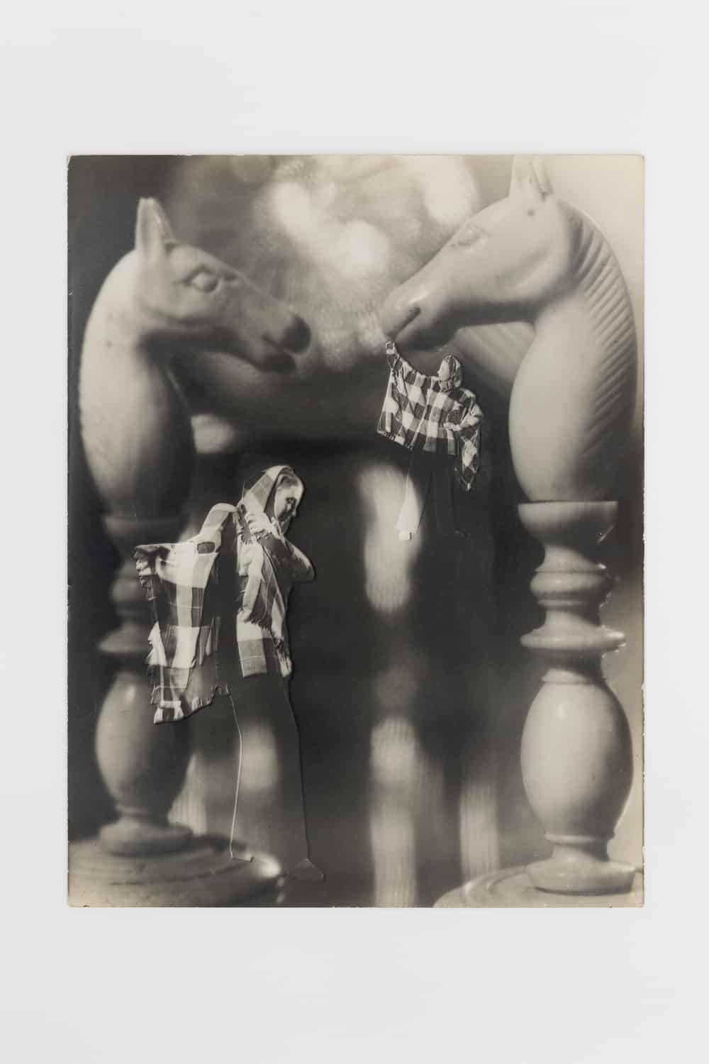 François Kollar, Photomontage with Chess Pieces and Woman, 1946. Modern Objects, Huxley-Parlour Gallery, 3–5 Swallow St, London, W1B 4DE