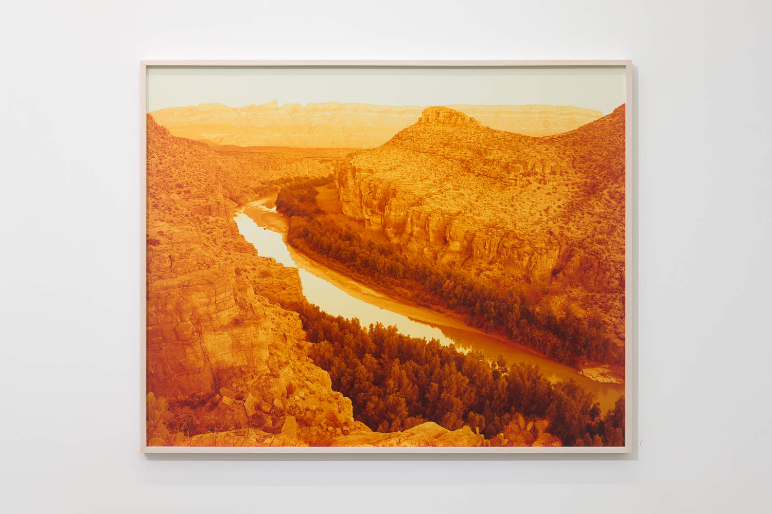 David Benjamin Sherry, Sunset on the Sierra del Carmen Mountains Along the Rio Grande, Big Bend National Park Texas, 2020, c-type print, framed