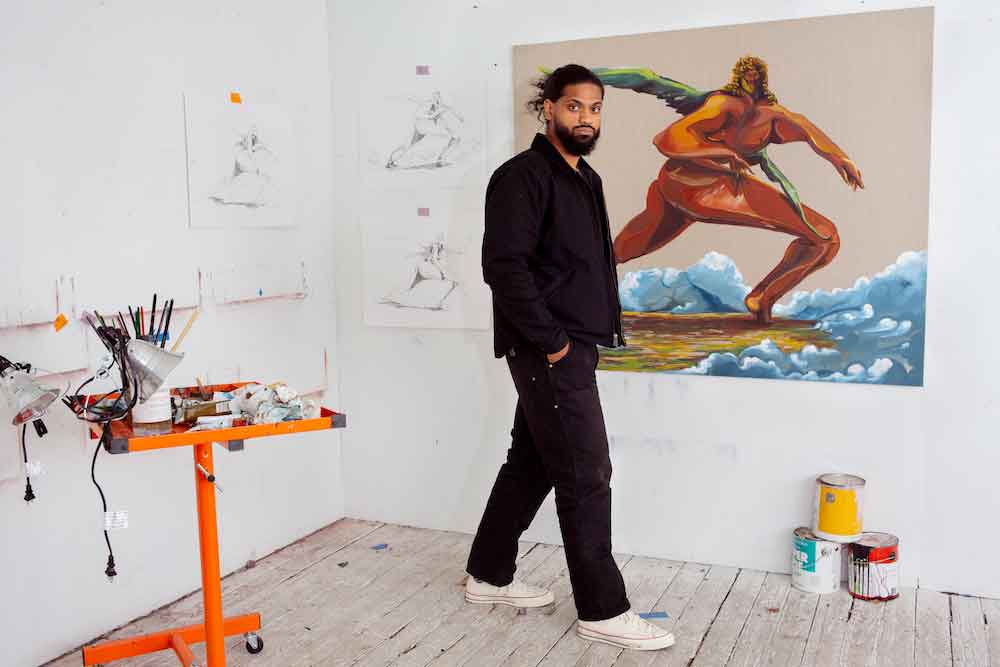 Asif Hoque in his studio