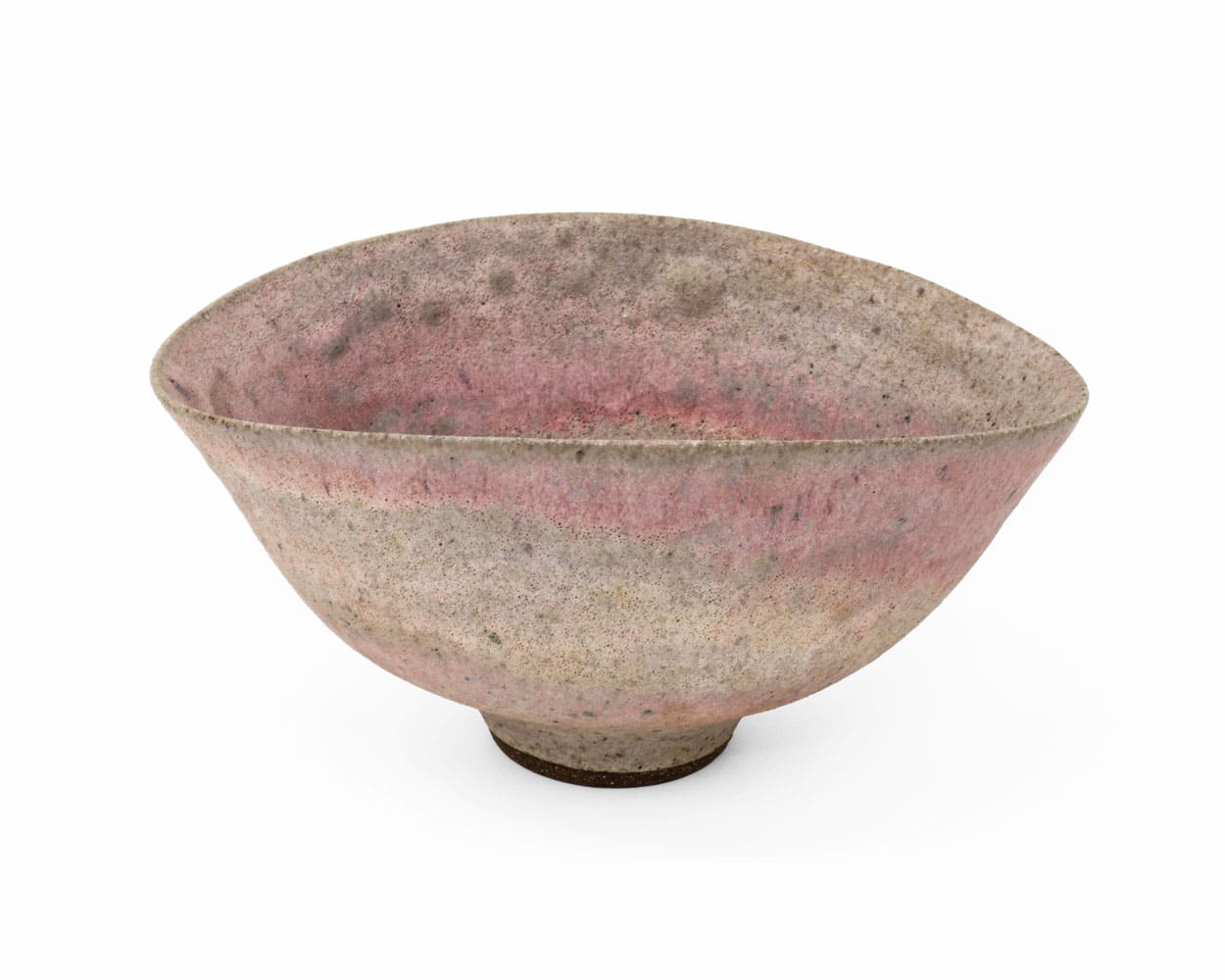 Lucie Rie, Oval Bowl with Pink Spiral and Pitted Glaze, c. 1980, Huxley-Parlour, 25.04–31.05.25