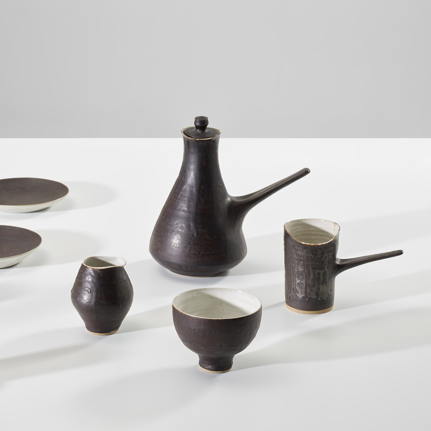 Teapots created by Lucie Rie