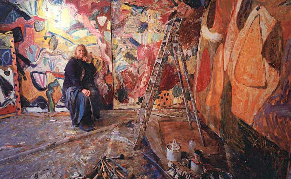 Gillian Ayres in her studio