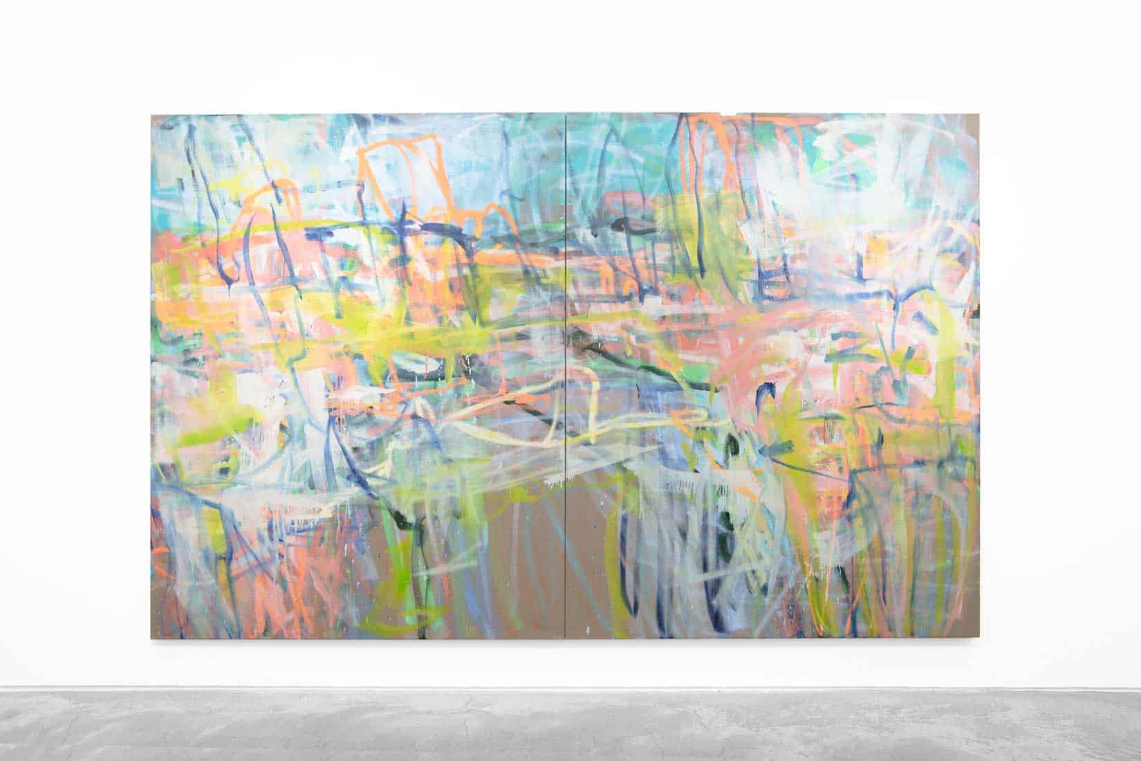Amidst-The-Burning-Breeze-2025-two-panels-77-x-122-inches-each-Oil-and-oil-bar-on-linen-Diptych-in-gallery