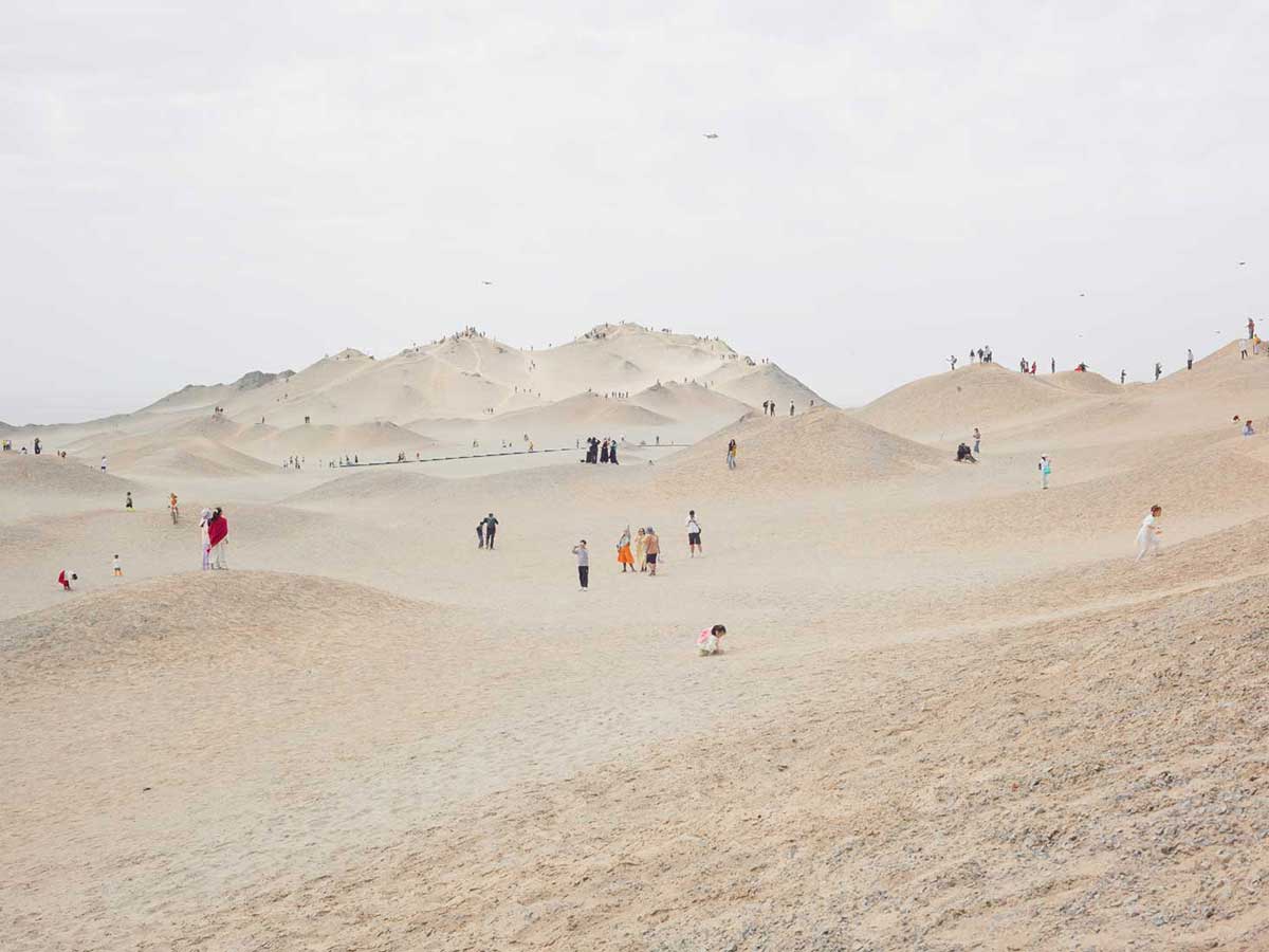 Zhang Kechun, People Climbing Mountains, 2025 from ‘The Yellow Desert’, Huxley-Parlour Maddox Street, 30 Jan-28 Feb 2026