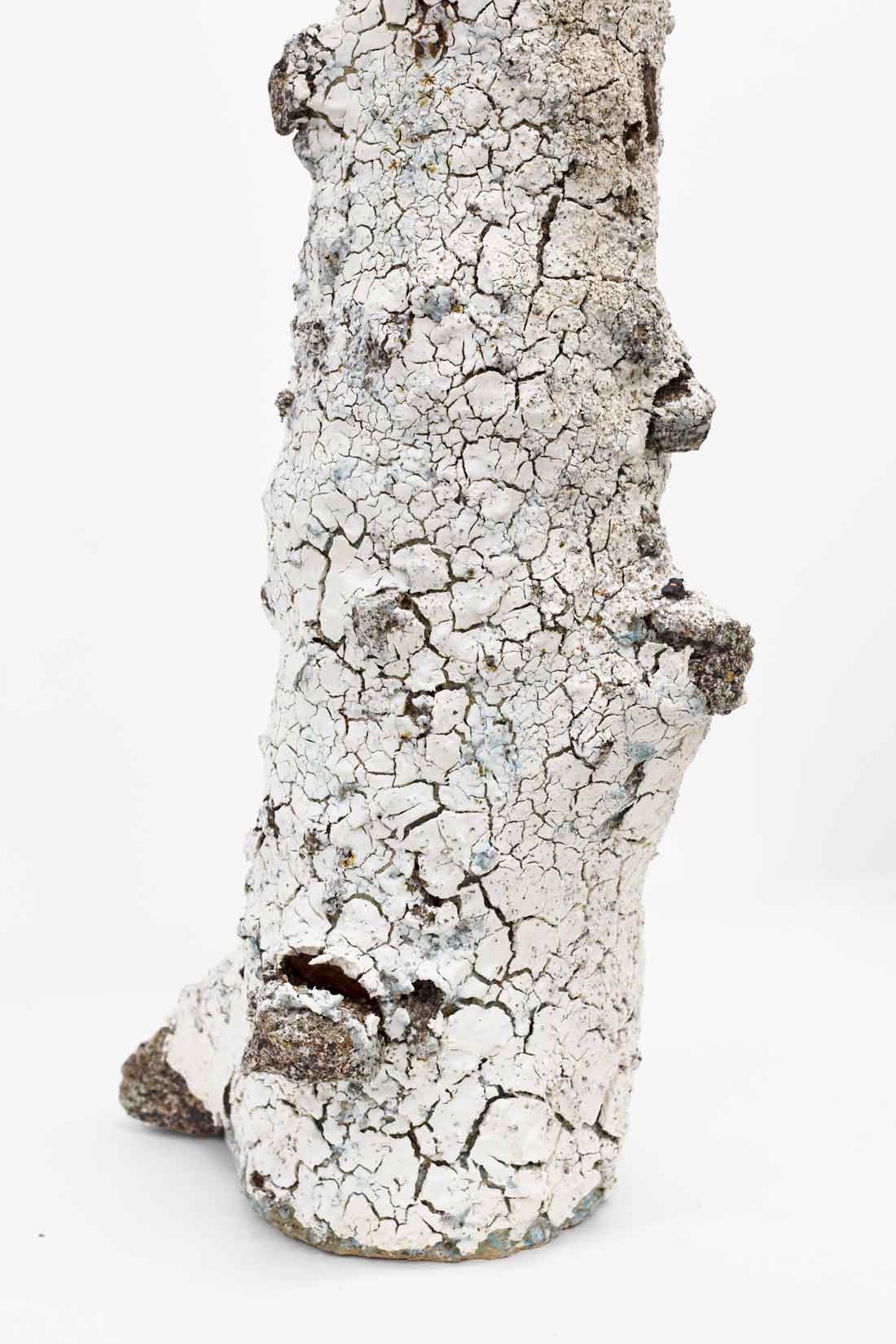 Aneta Regel, Volcanic Totem, 2026, Stoneware clay, porcelain, glaze, slips, rocks, 59 x 17 3_4 x 13 3_4 inches, Huxley-Parlour