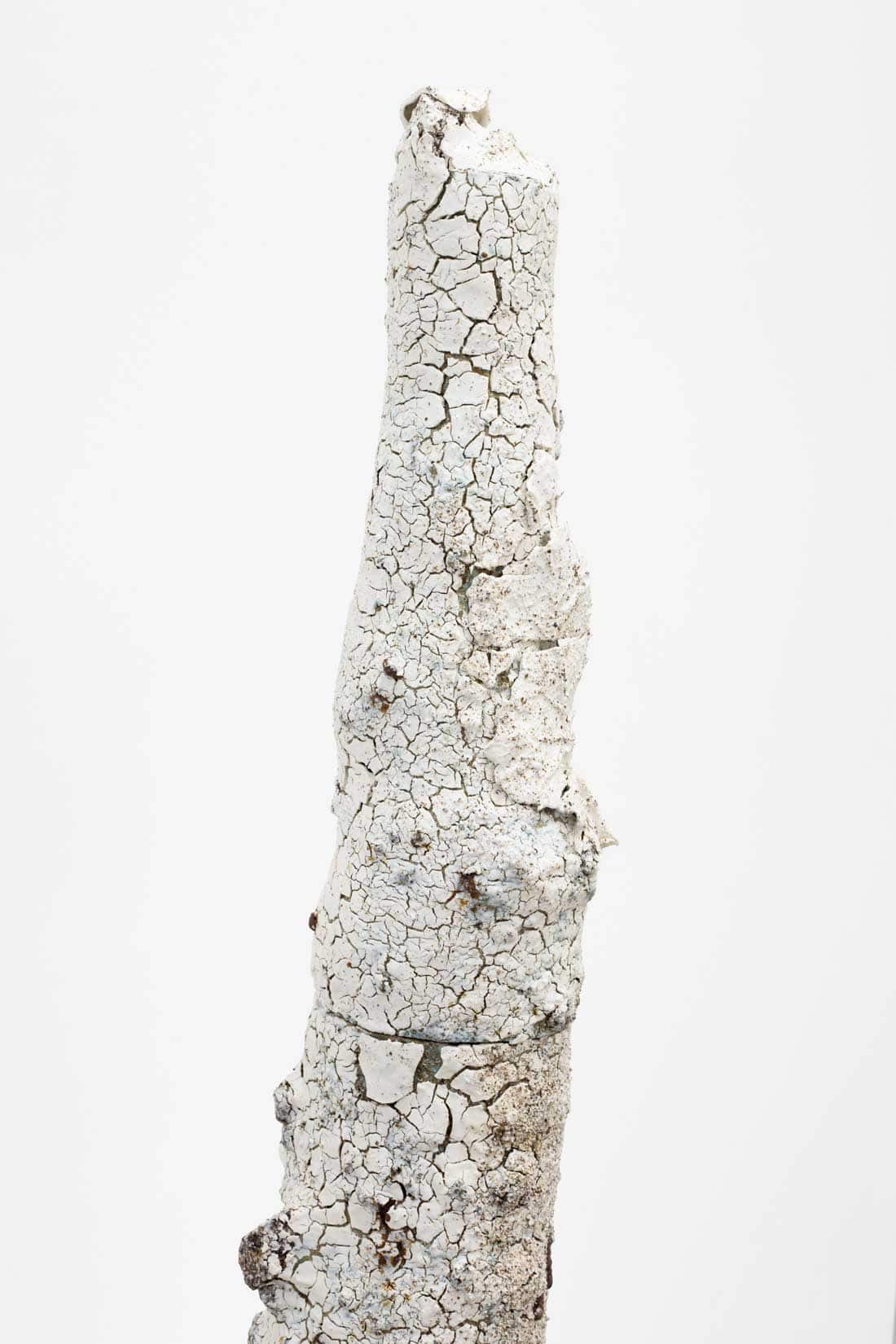 Aneta Regel, Volcanic Totem, 2026, Stoneware clay, porcelain, glaze, slips, rocks, 59 x 17 3_4 x 13 3_4 inches, Huxley-Parlour
