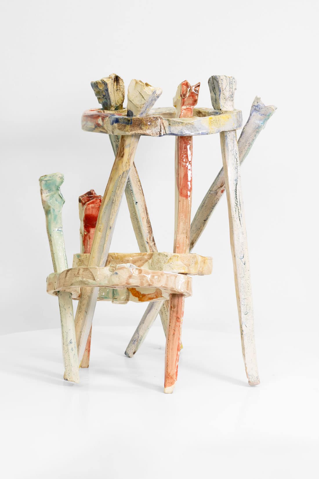 Dean Hollowood, Contort Yourself I, 2025, Glazed stoneware, 18 x 16 x 11 inches, Huxley-Parlour