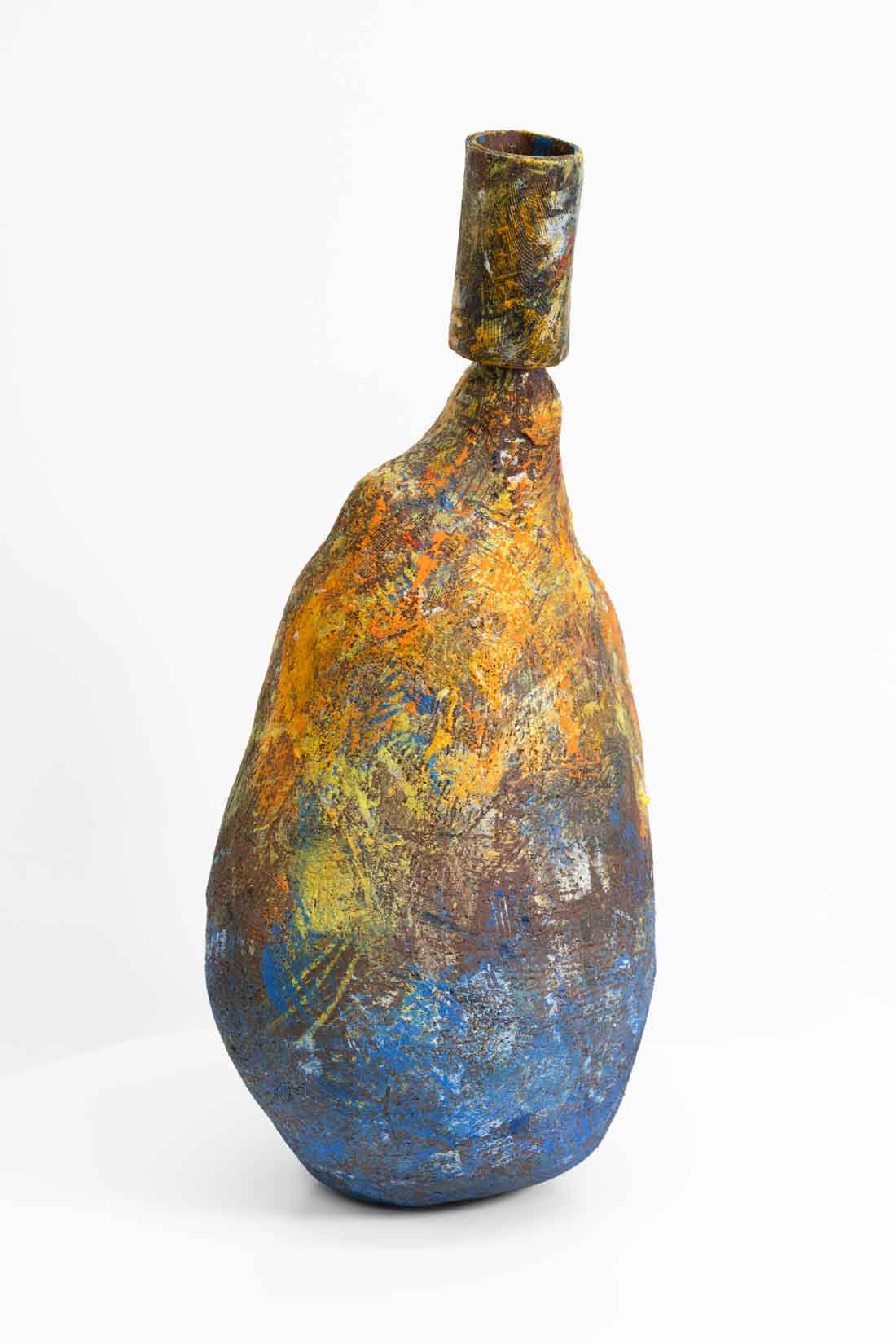 Isis Dove-Edwin, Beads and Other Adornment, 2026, Terracotta, underglaze, glaze, slip, 22 x 10 inches, Huxley-Parlour