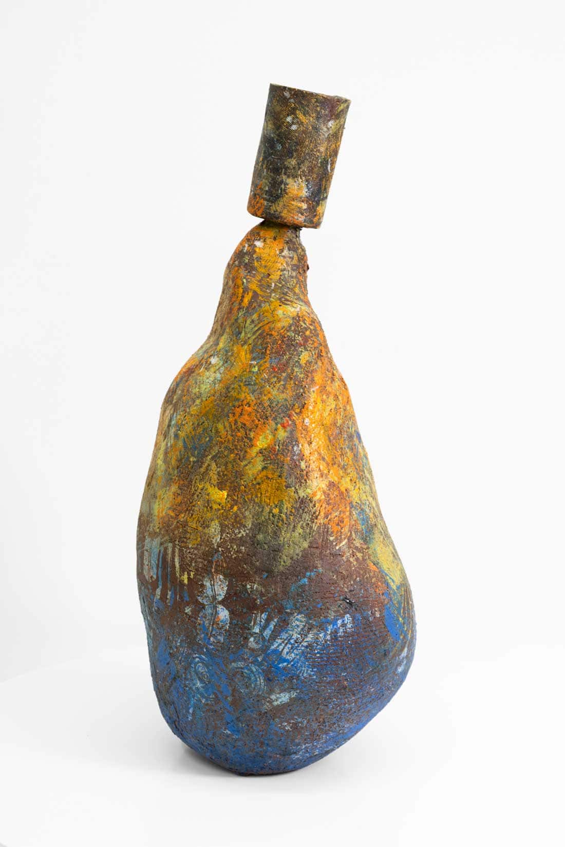 Isis Dove-Edwin, Beads and Other Adornment, 2026, Terracotta, underglaze, glaze, slip, 22 x 10 inches, Huxley-Parlour