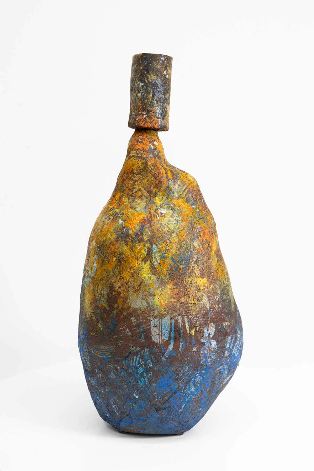 Isis Dove-Edwin, Beads and Other Adornment, 2026, Terracotta, underglaze, glaze, slip, 22 x 10 inches, Huxley-Parlour