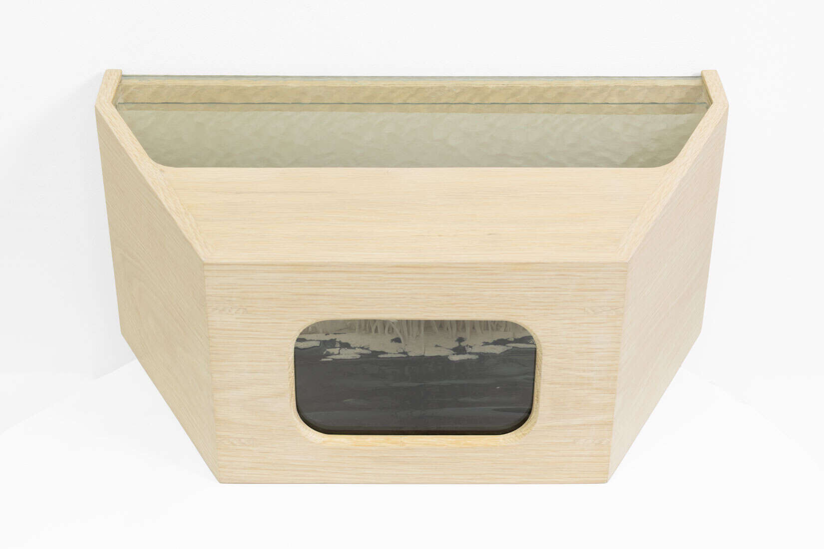 Katie Spragg, Wild Swim, 2020, Glazed porcelain, bleached oak, paper, 19 x 7 1_2 x 8 inches, Huxley-Parlour