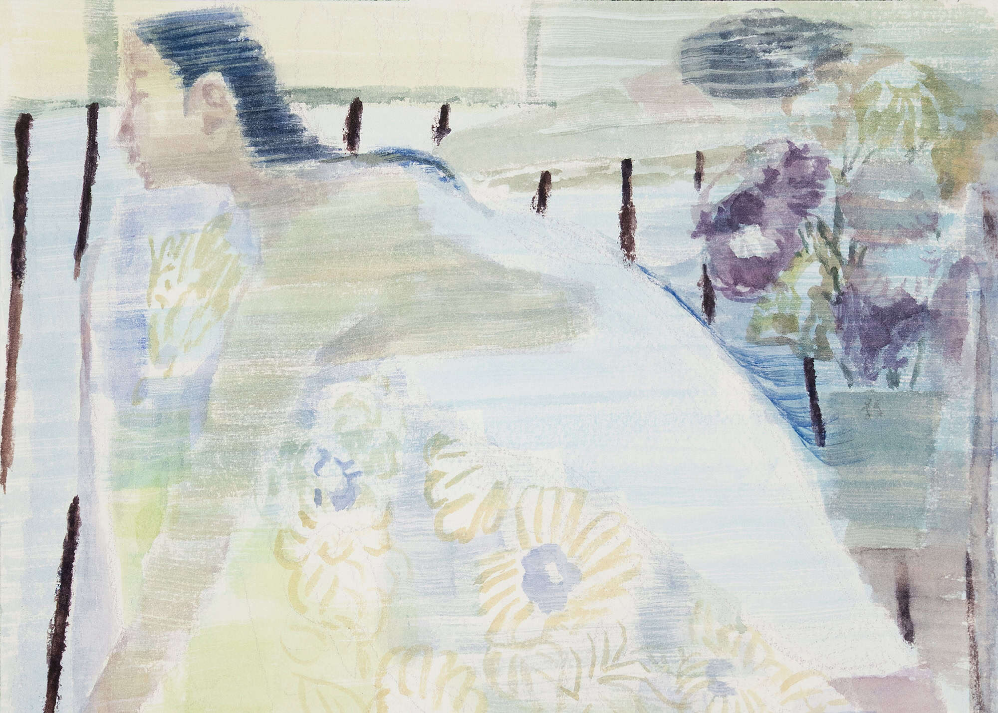 oora Lee, Sunday Afternoon, 2025, Watercolour on paper, Huxley-Parlour
