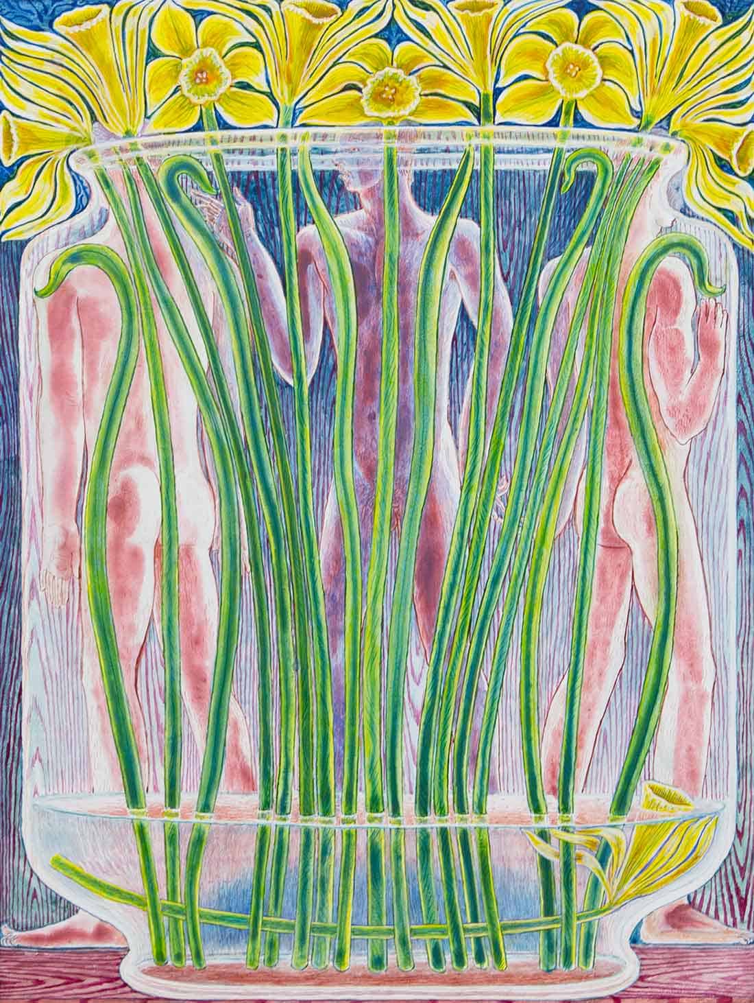 Bryan Rogers, Daffodils, 2026, Acrylic on panel, Huxley-Parlour