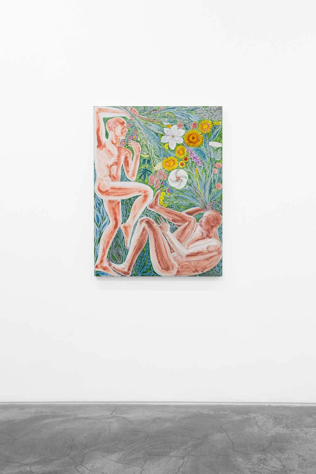 Bryan Rogers, Flower Fight, 2026, Acrylic on panel, Huxley-Parlour