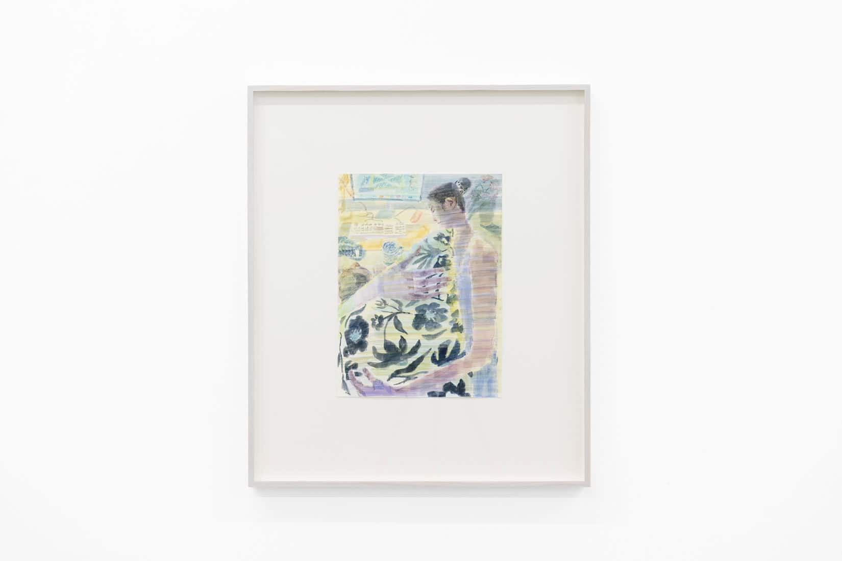Yoora Lee, Floral Pillow, 2025, Watercolour on paper, Huxley-Parlour
