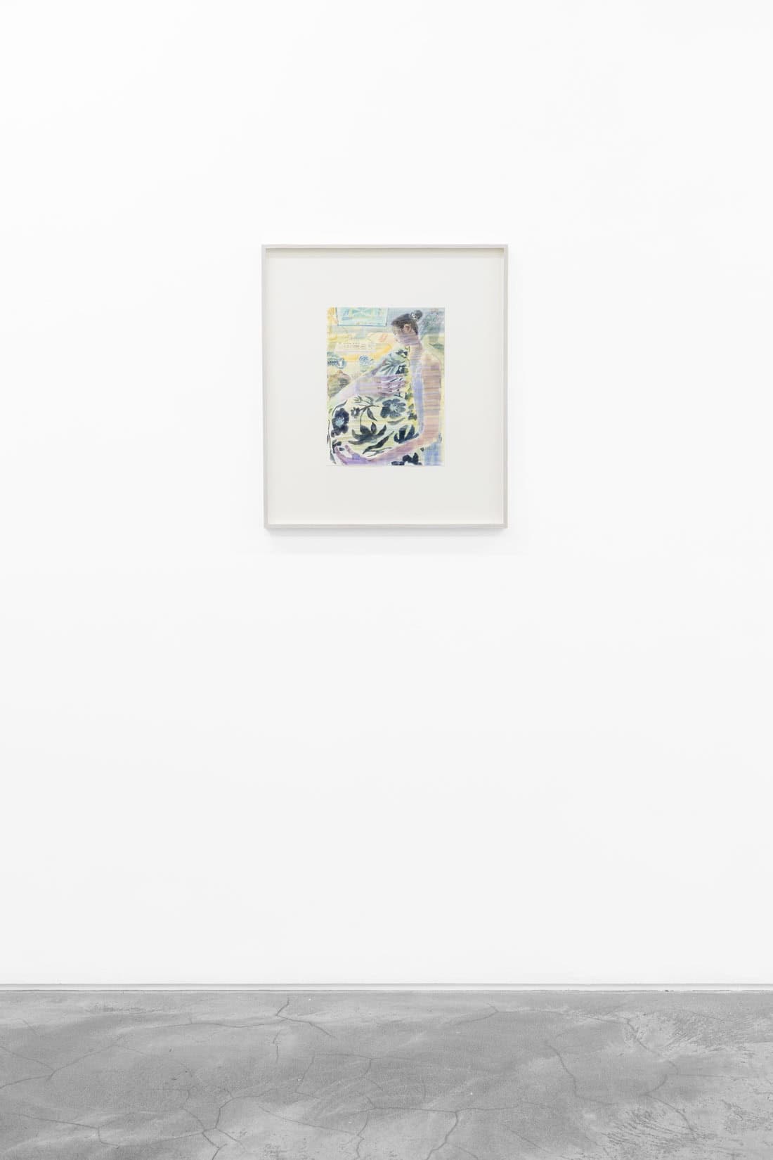 Yoora Lee, Floral Pillow, 2025, Watercolour on paper, Huxley-Parlour