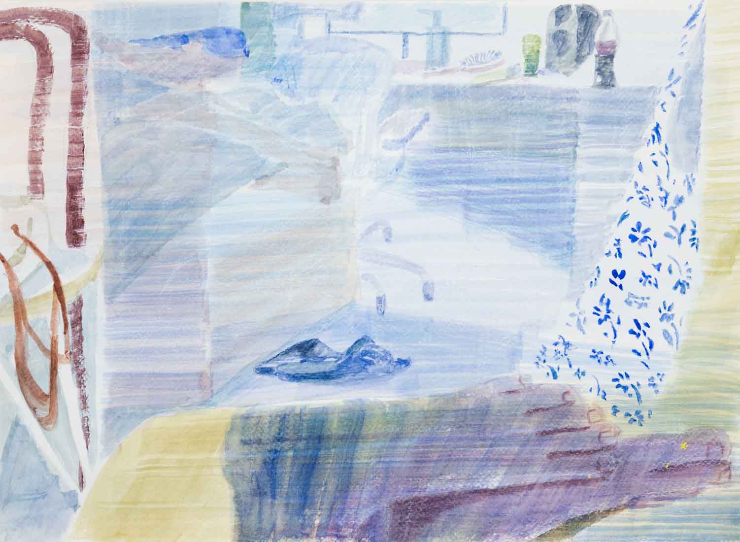 Yoora Lee, Shared Floor, 2025, Watercolour on paper, Huxley-Parlour