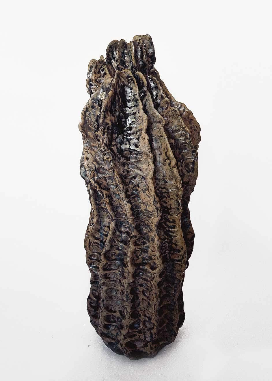 Karla-Garcia,-Emergiendo-como-lo-hacen-las-montañas---Emerging-like-the-mountains,-2025,-Terracotta,-Glaze