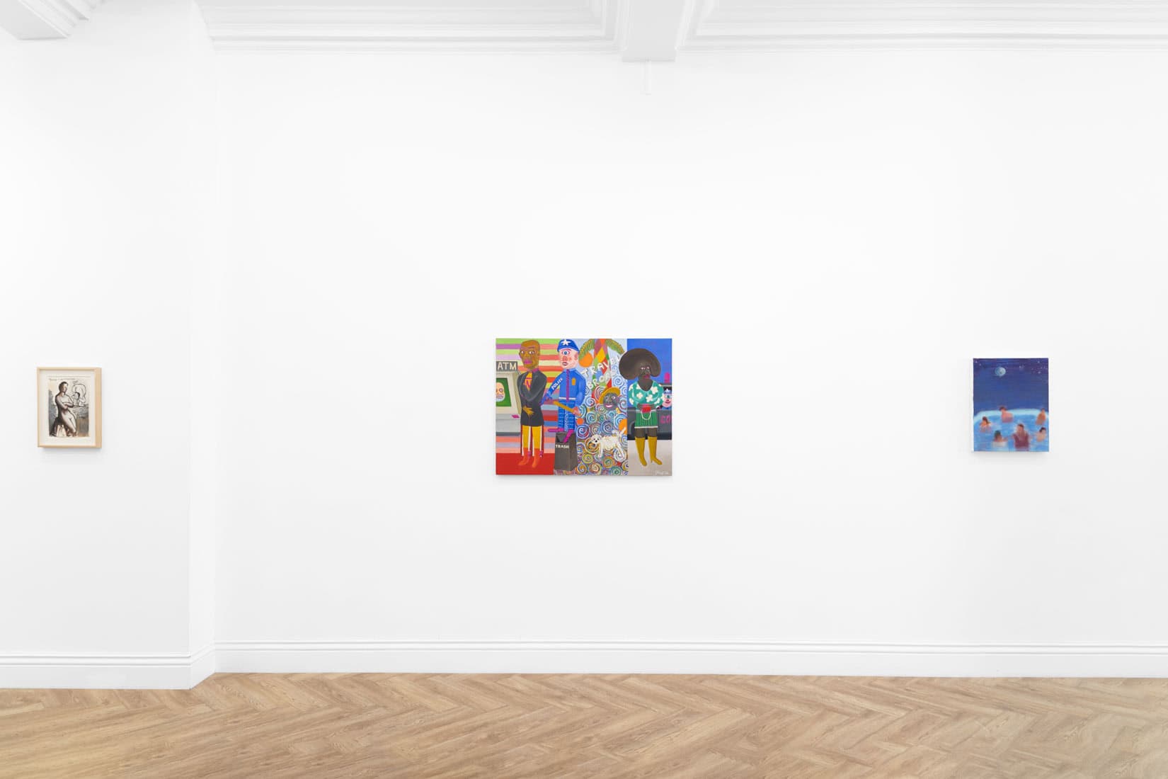 Installation image of 'The Northeast Corridor' group exhibiton at Huxley-Parlour gallery in London.