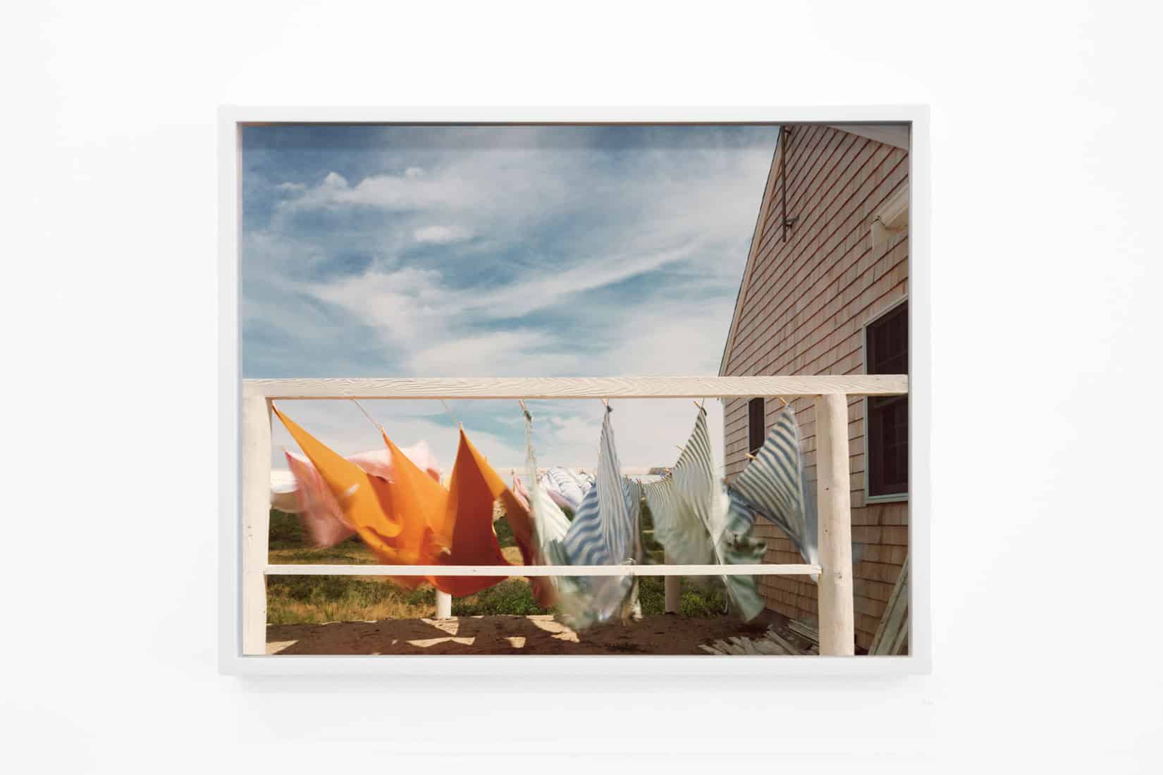 Photo of laundry hanging on a washing line.