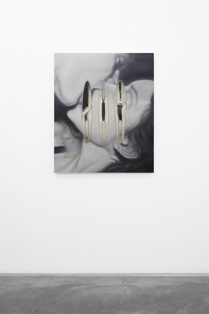 Mythra Schwartz, Consume, 2026, oil on canvas, Huxley-Parlour