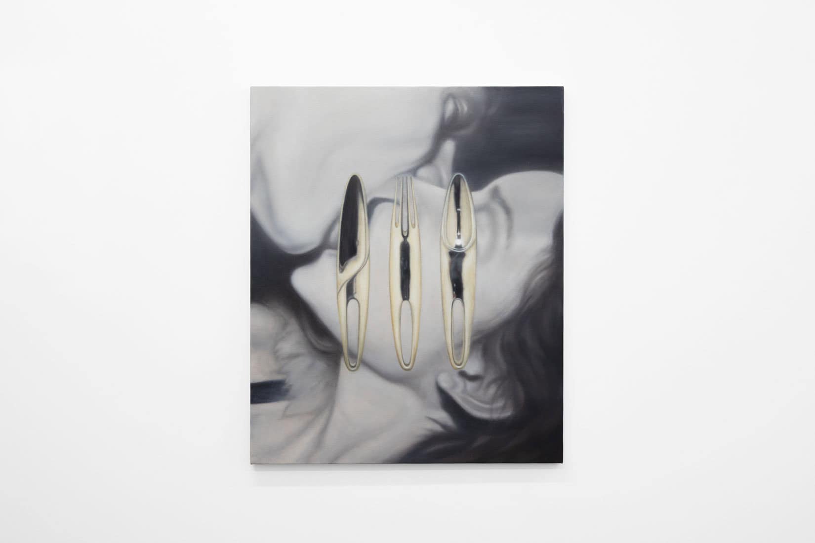 Mythra Schwartz, Consume, 2026, oil on canvas, Huxley-Parlour