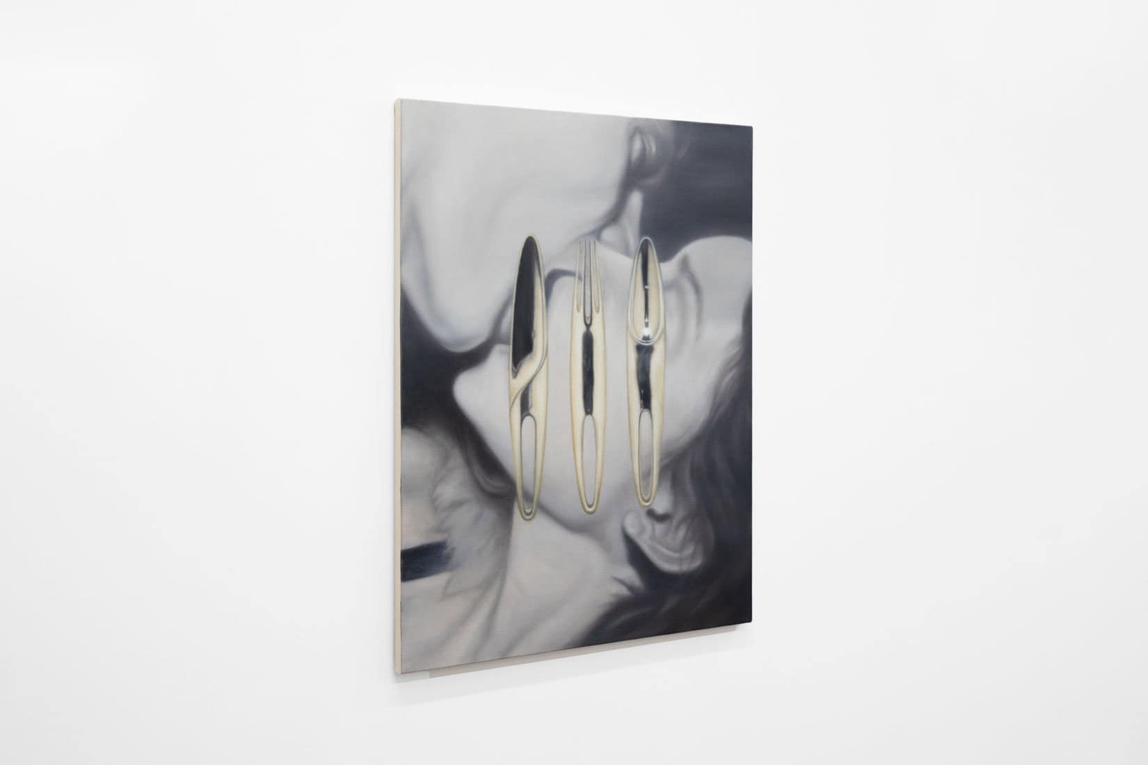 Mythra Schwartz, Consume, 2026, oil on canvas, Huxley-Parlour