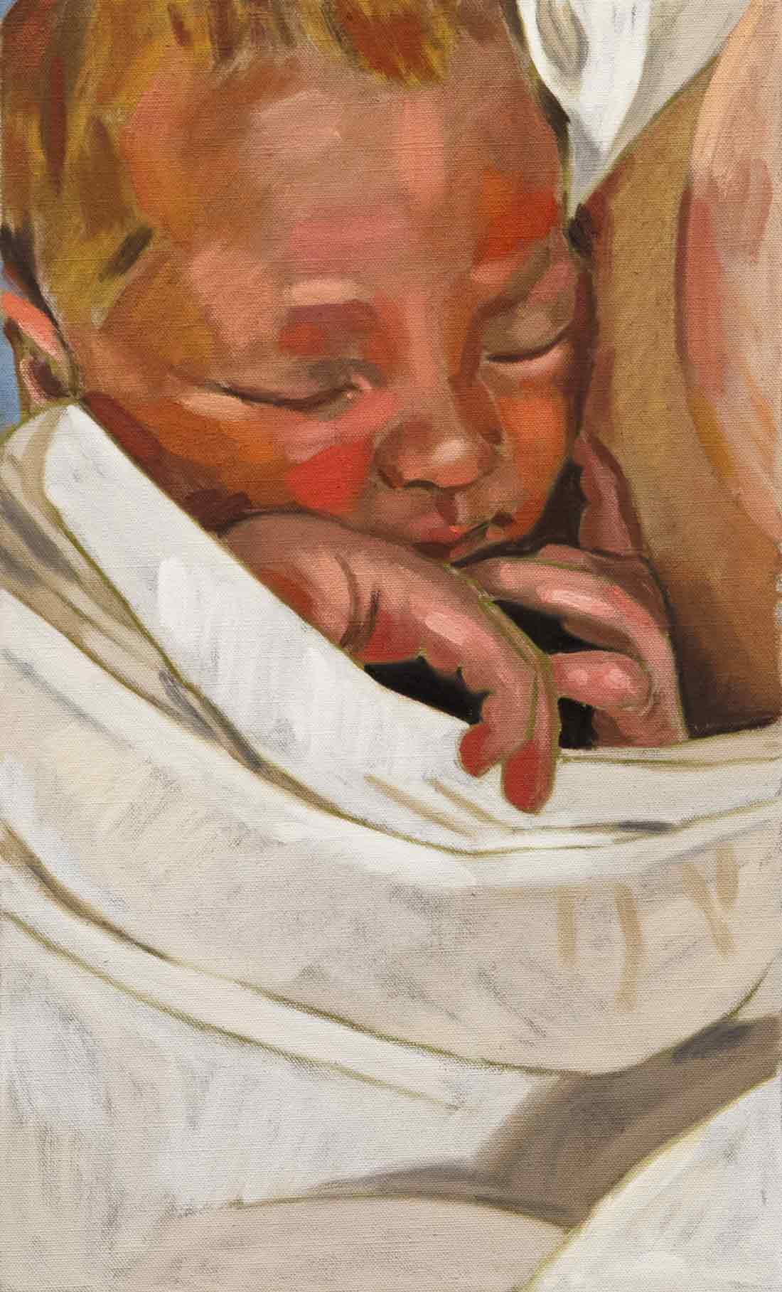 Cradled 2, 2026, Oil on linen, Huxley-Parlour