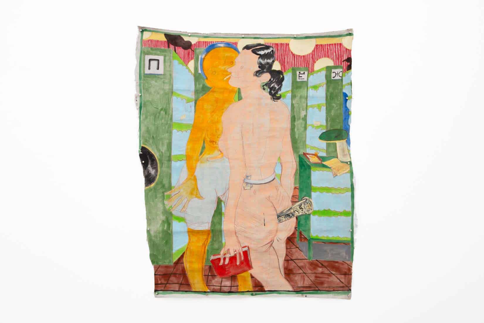 Dasha-Shishkin,-Untitled,-2019,-Acrylic-and-conte-crayon-on-cloth,-Huxley-Parlour