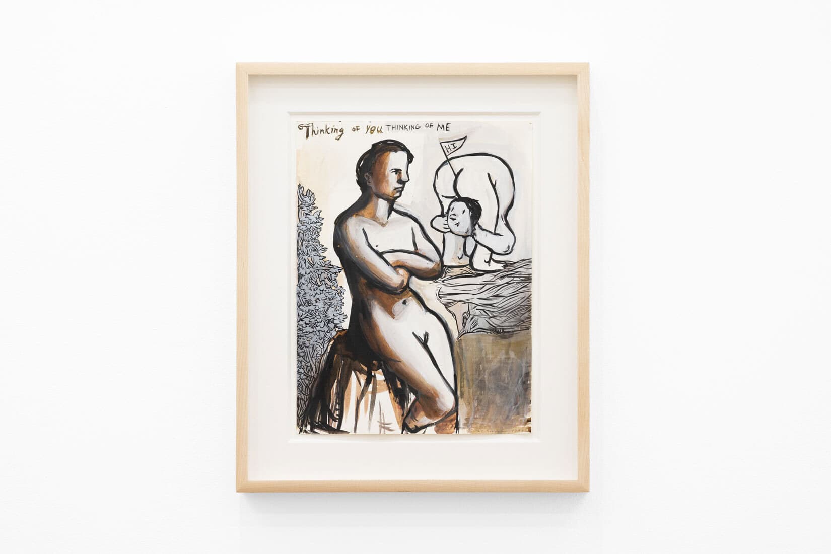 Framed - Nicole Eisenman, Thinking of You, Thinking of Me, 1995, Watercolour and gouache on paper, Huxley-Parlour