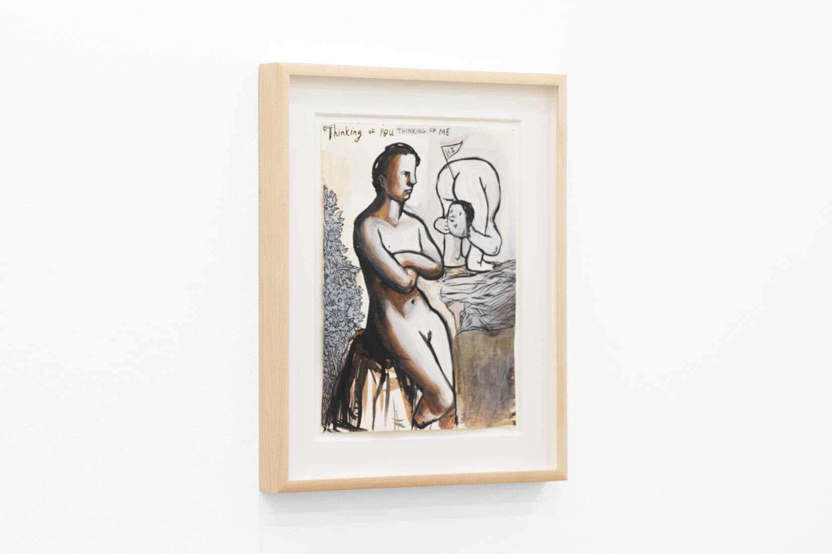 Framed - Nicole Eisenman, Thinking of You, Thinking of Me, 1995, Watercolour and gouache on paper, Huxley-Parlour