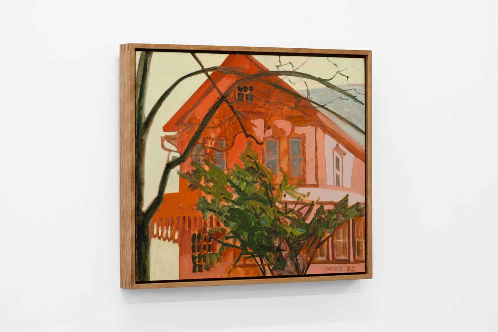 Lois Dodd, The Pink House, E. Stroudsburg, PA, 1983, Oil on masonite, Huxley-Parlour