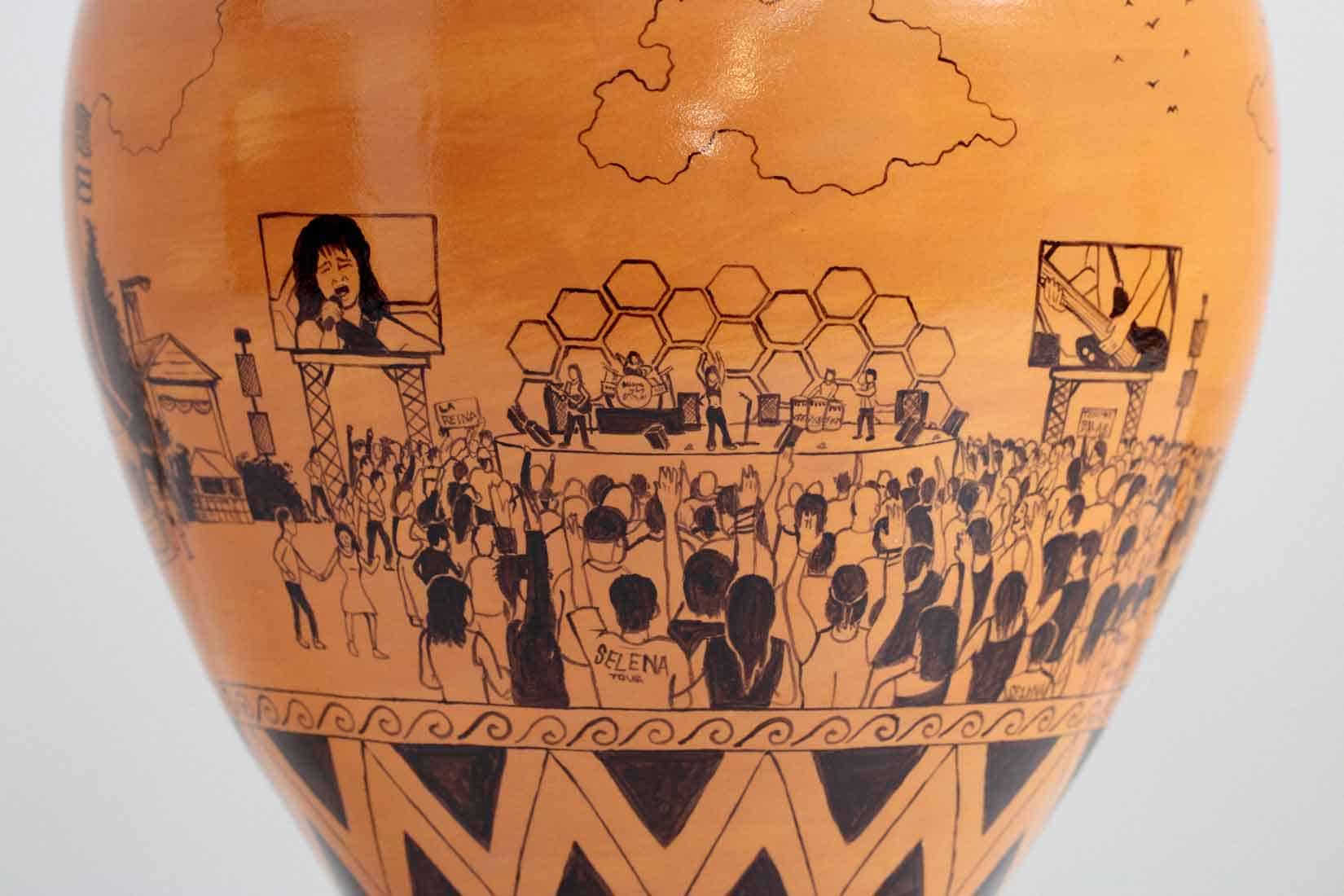 Roberto Lugo, What Had Happened Was: Selena, from the Orange and Black series, 2024, Stoneware, glaze, Huxley-Parlour