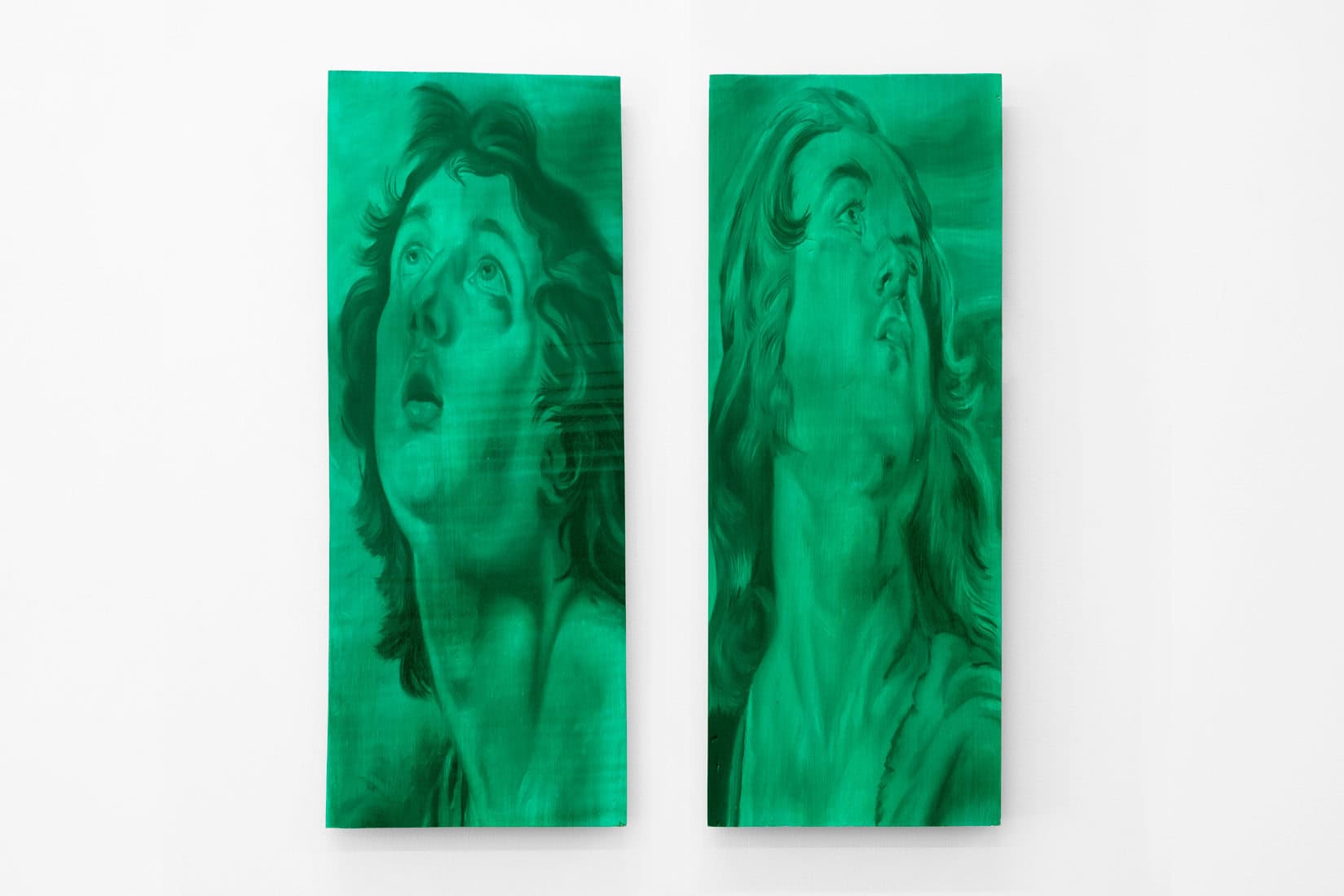 Ugo Sebastiao, Sample I & II, 2025, Two panels of oil and gesso on wood mounted to aluminium, Huxley-Parlour
