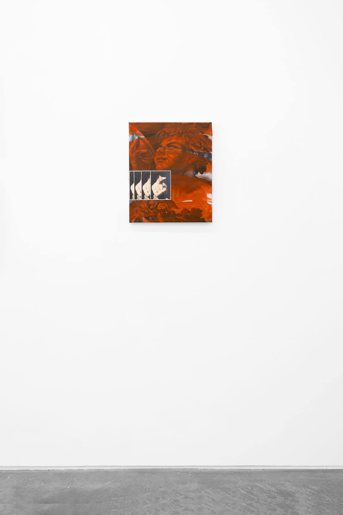 Ugo Sebastiao, Young Bacchus, 2025, Oil, gesso and collage on canvas, Huxley-Parlour