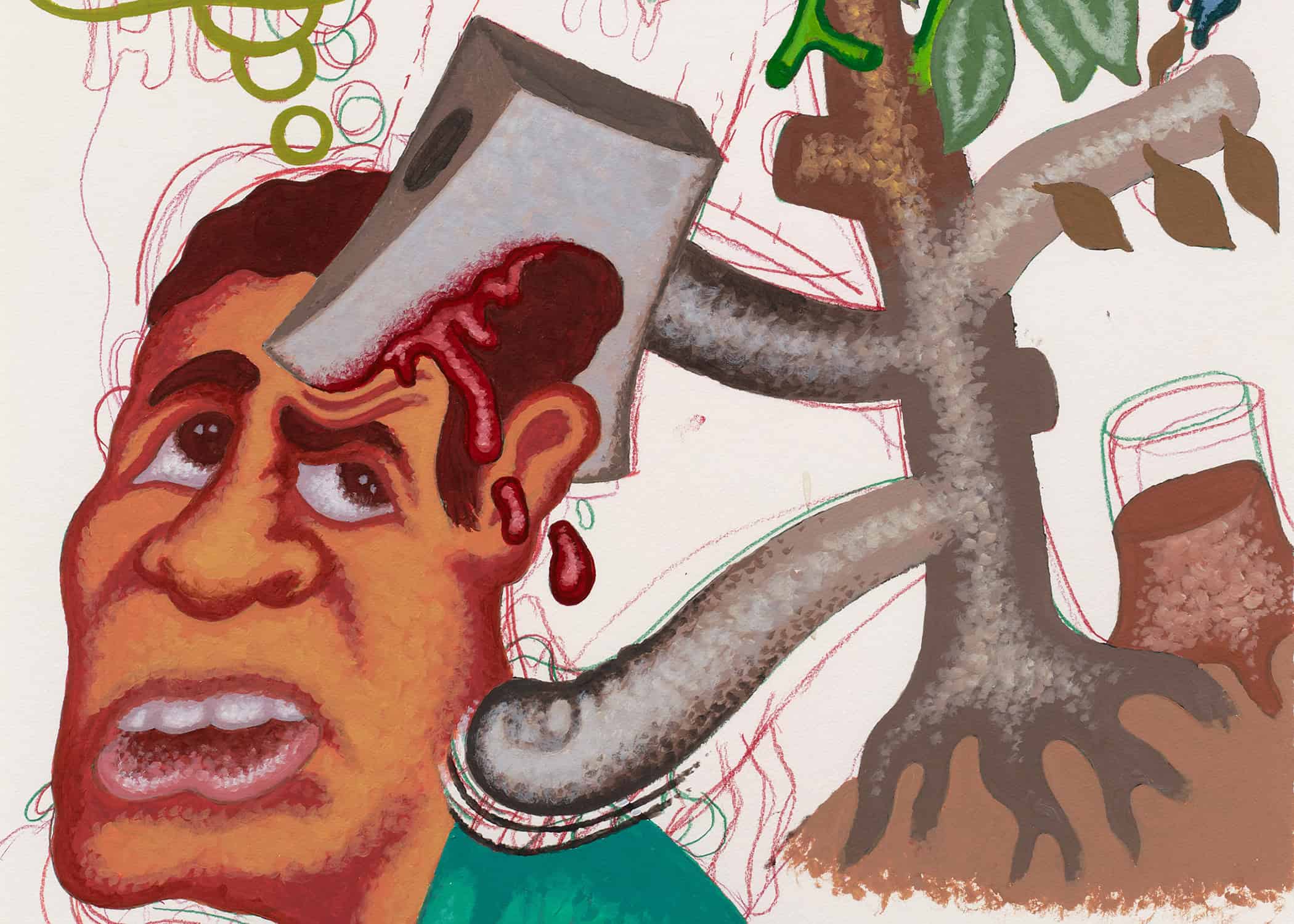 banner - Peter Saul, Tree is Angry, 2021