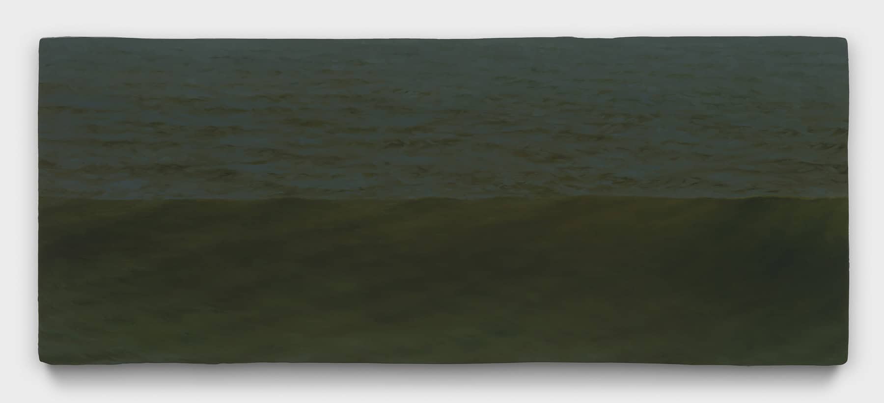 Painting of a dark ocean wave with no horizon.