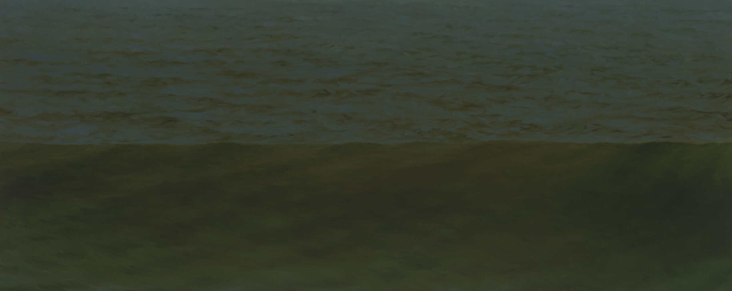 Painting of a dark ocean wave with no horizon.
