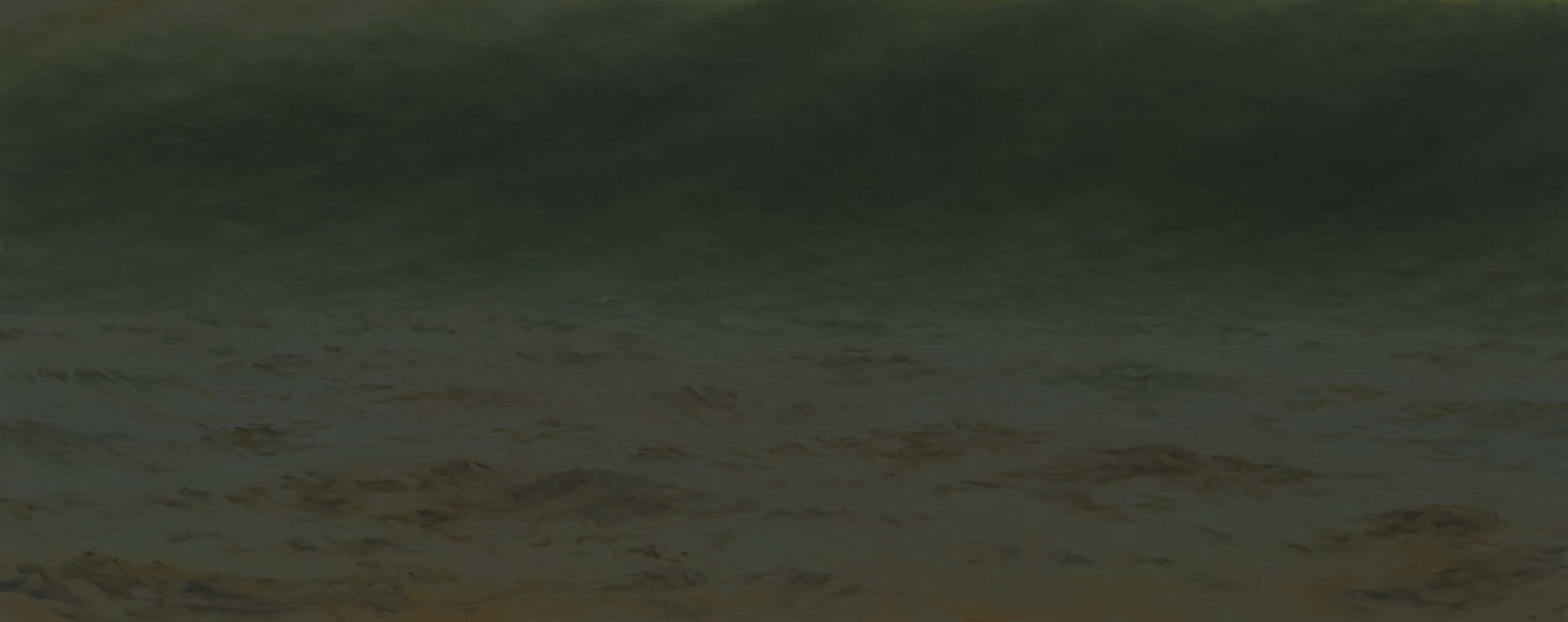Painting of a dark ocean wave with no horizon.