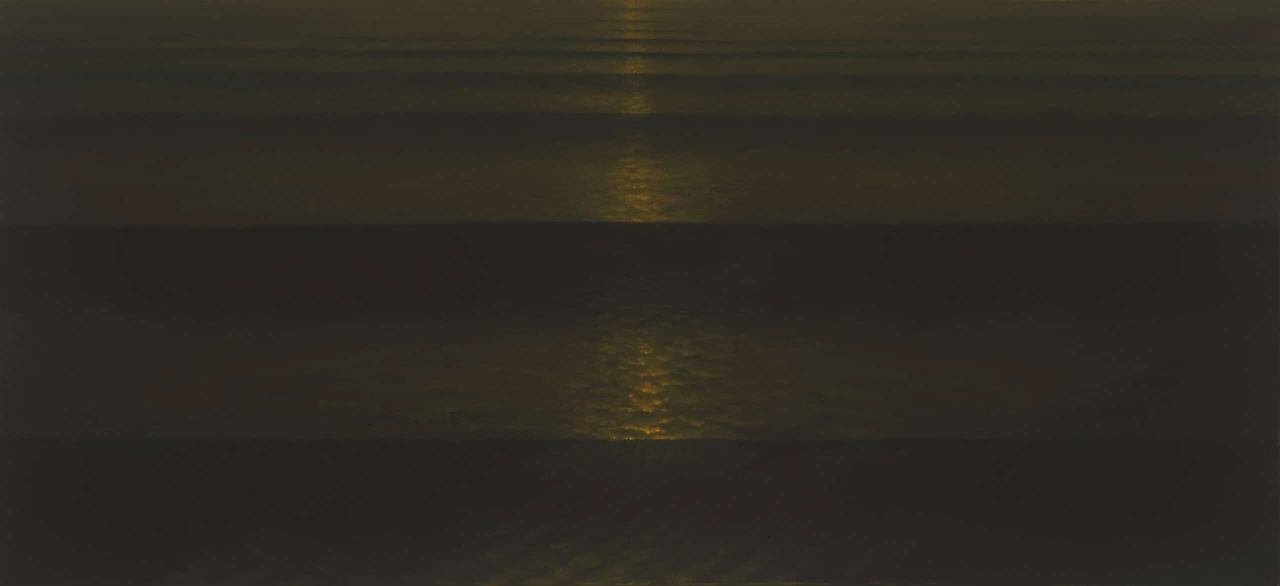 Painting of a set of dark ocean waves with no horizon.