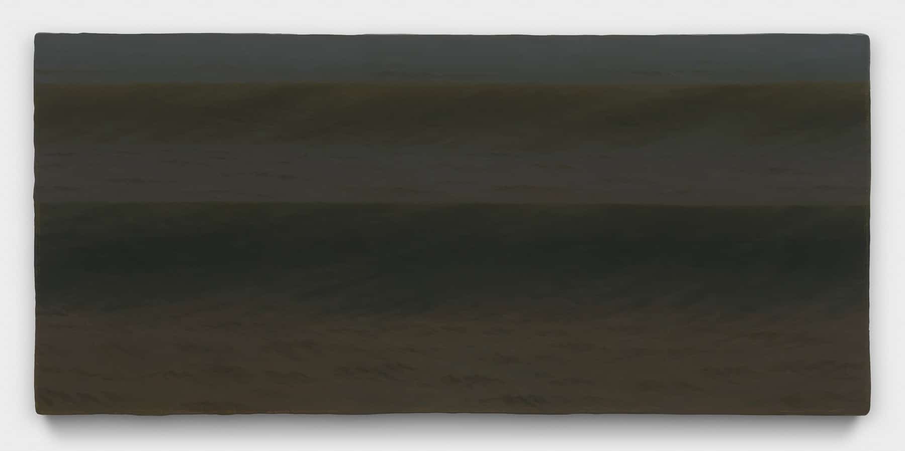 Painting of a set of dark ocean waves with no horizon.
