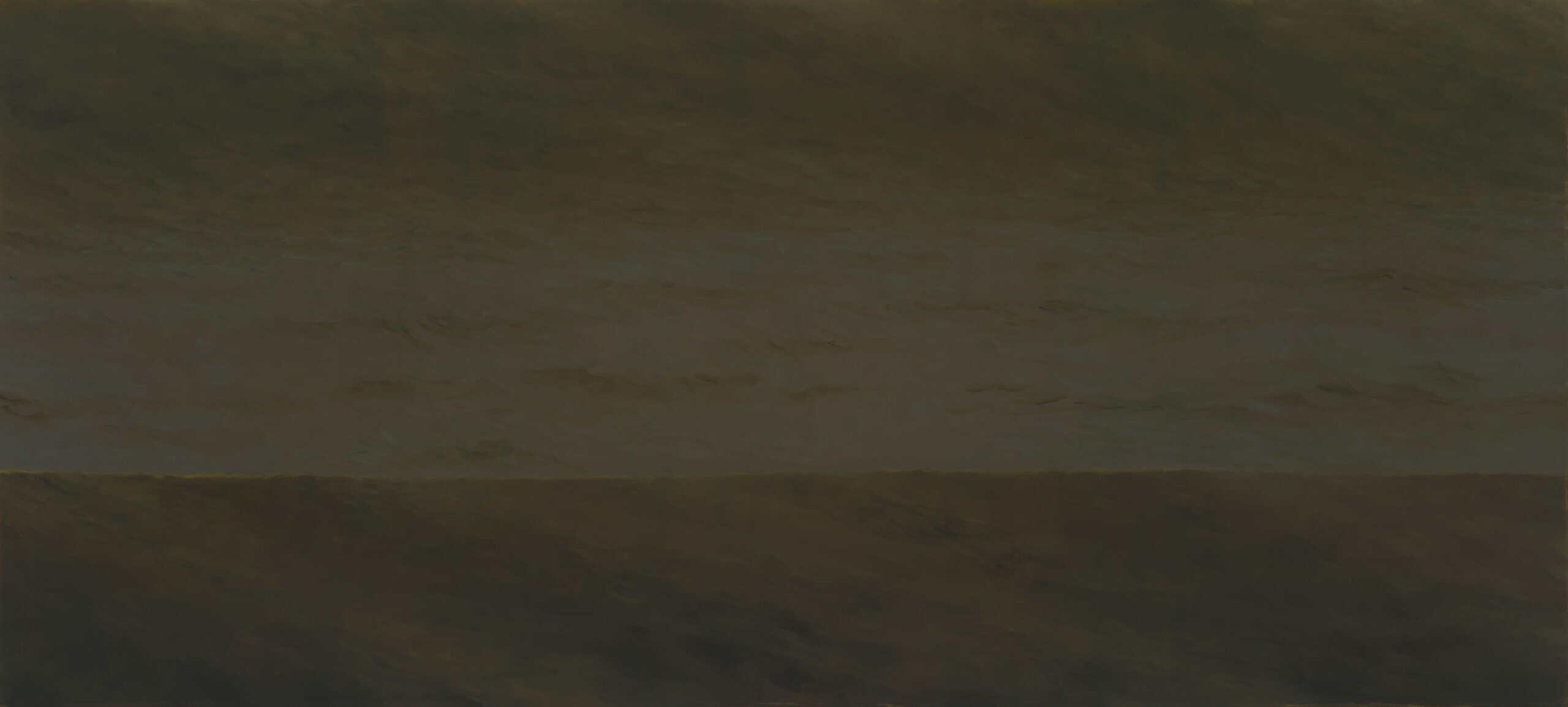 Painting of a dark ocean wave with no horizon.