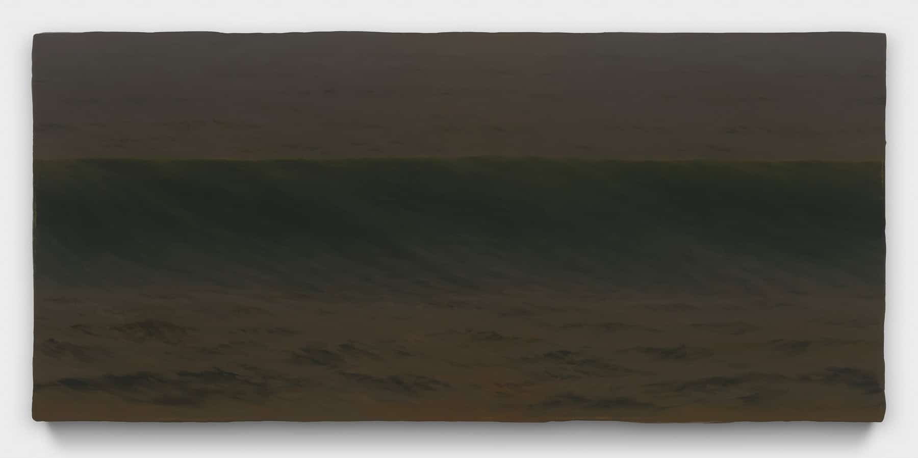 Painting of a dark ocean wave with no horizon.