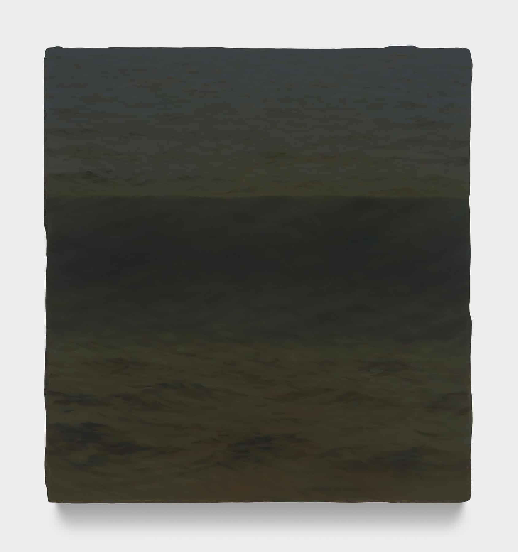 Painting of a dark ocean wave with no horizon.