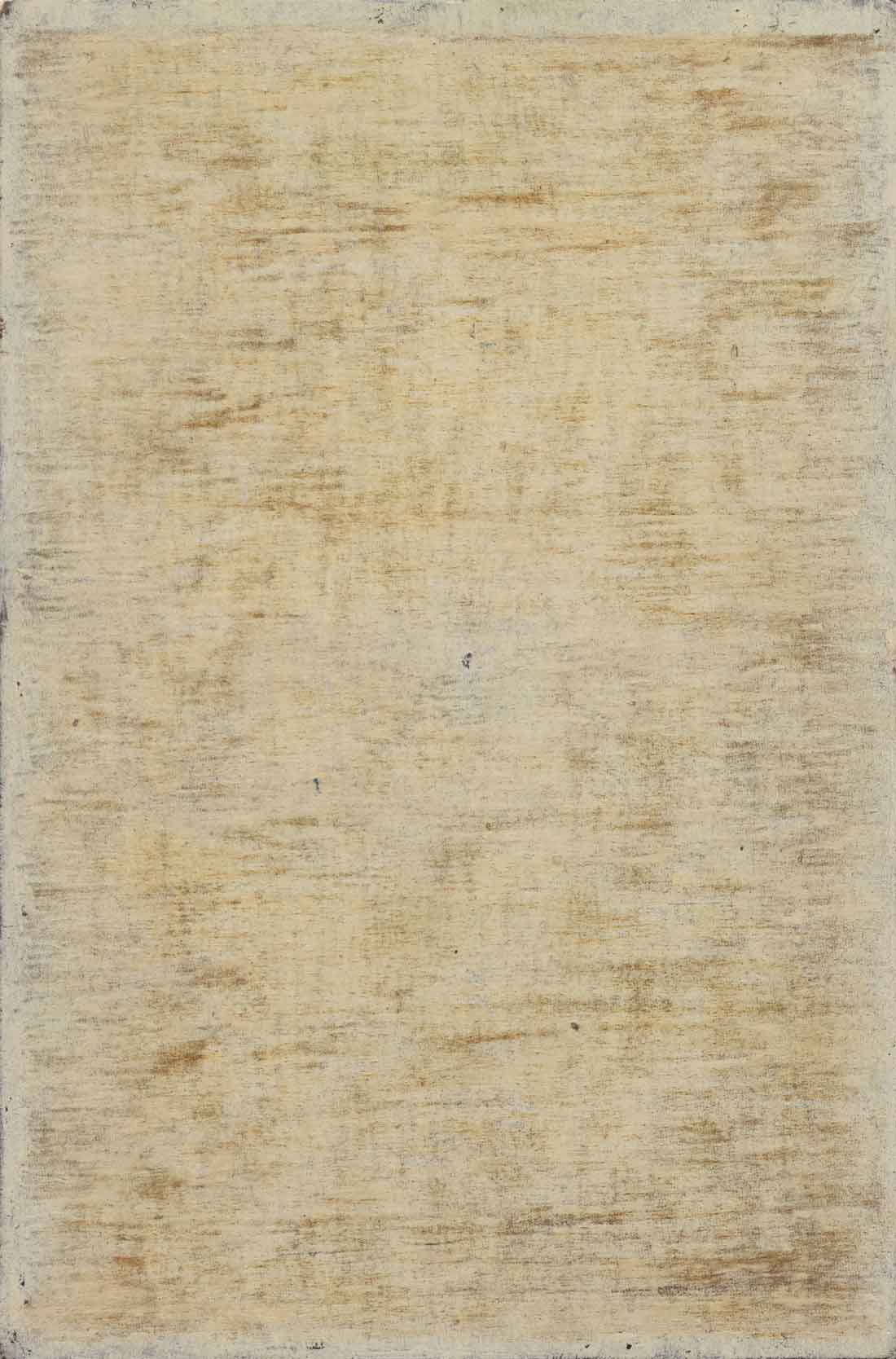 Abstract painting of neutral colours on paper and wood.